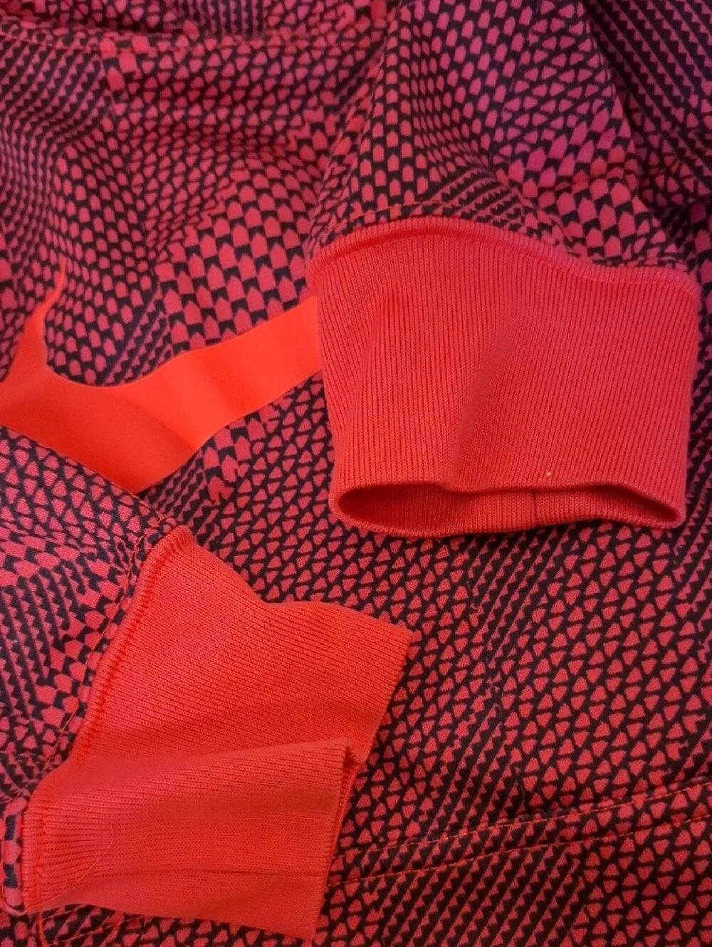 Nike Red and Black Geometric Patterned Kids Hoodie